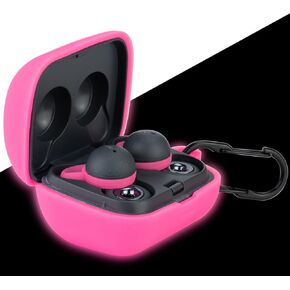 lefxmophy wfl900 حالة ل Sony Linkbuds WF-L900 سماعات الأذن تحمل ، وتوهج الجلد الواقي من السيليكون الوردي في الظلام