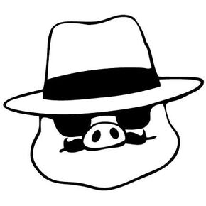 Porco Rosso Animated 5.5" Cute Pig Head SD Studio GhibliCartoon Stickers Symbol Decorative Die Cut Decal for Cars Tablets Laptops Skateboard - Black Color