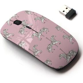 2.4G Wireless Mouse with Cute Pattern Design for All Laptops and Desktops with Nano Receiver - Carousel Horse