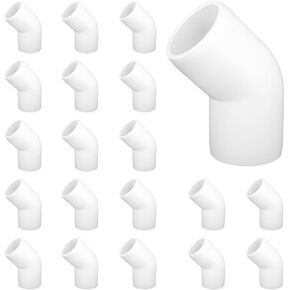 20-Pack 1/2 inch 45 Degree Elbow PVC Fitting, 2 Way Furniture Grade Pipe Connector for DIY PVC Shelf Building Furniture Greenhouse Garden Support Structure Frame