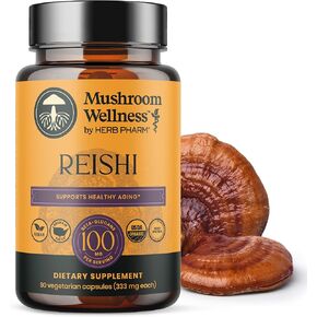 Herb Pharm Reishi Mushroom Liquid Extract Drops Immune System Builder, 4 Oz