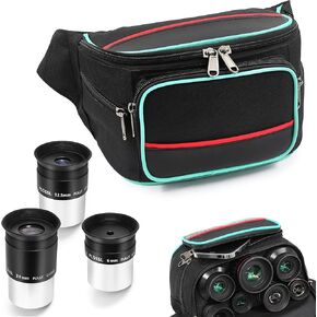 Astromania 1.25-Inch 6/12.5/20mm Plossl Telescope Eyepiece Set - Bundle with - Bumbag for 1.25" Eyepiece + 2" Eyepiece