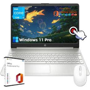 HP Laptop for Business and Student - with Microsoft Office Lifetime License 15.6" HD IPS Touchscreen Intel 6-Core i3-1215U Processor Wi-Fi 32GB RAM 1TB SSD HD Camera Win 11 Pro