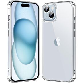 for iPhone 15 Case 6.1-Inch, Non-Yellowing Shockproof Phone Bumper Cover, Anti-Scratch Clear