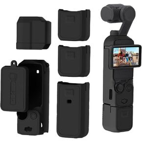 GeeRic Pocket 3 Silicone Cover Case, Premium Protective Overall Cover, Lens Cover Compatible with DJI OSMO Pocket 3, Shockproof, Anti-Slip, Dustproof Black