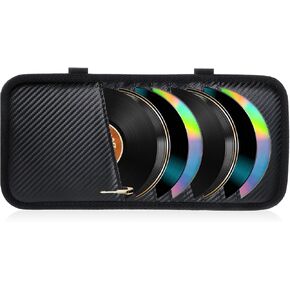 CD Case Holder for Car, DVD Vehicle Visor Storage Organizer Large Capacity CD Visor Case with 8 DVD Storage Sleeves