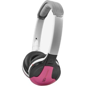 XO Vision IR630P Universal IR Wireless Foldable Headphones - Pink Wireless Bluetooth-Enabled Lightweight Portable for iPhone, Car, Kids Wireless Headphones for Universal Car Entertainment System