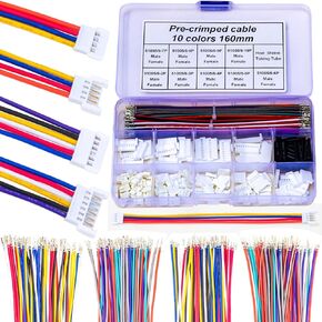 2.00mm Pitch Male Female Connector with Premium 22AWG Pre-Crimped Cables,Compatible with Molex 2.0mm Male Female Connector 2/3/4/5/6/7/8/9/10 Pin 51005 51006 Housing (MX2.0-Kit)