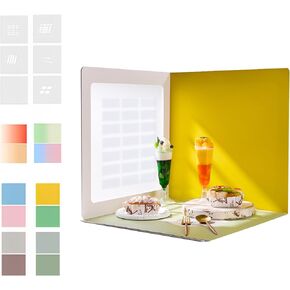 24x24 Inch Backdrop Board Kit, 2PCS Backgound Frame, 1PC Background Board, 6PCS Backdrop Paper, 6PCS Shadow Light Paper for Product, Food, Jewelery, Makeup Photography Shooting