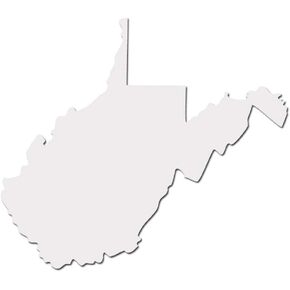 West Virginia Mountain State Decal Sticker - White 5" Vinyl Decal for Cars, Laptops