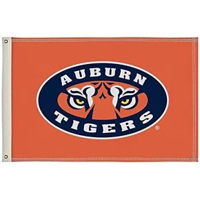 Auburn Tigers College Sports Printed Flag - NCAA Licensed - Nylon - 2' x 3' School Banner (White)