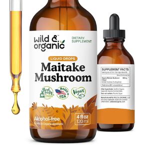 Maitake Mushroom Liquid Extract - Organic Maitake Mashrooms Tincture - Vegan, Alkohol Free Mushroom Supplement - Non-GMO - Made in The USA - 4 fl. oz. Bottle