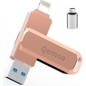 عصا الصور المعتمدة من MFI لمحرك أقراص فلاش iPhone USB (Pink ، 256 جيجابايت)