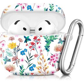 Compatible with AirPod 4th Generation 2024 Case, Shockproof Anti-Drop Protective Cover, Cute Case for Women Men with Keychain(American Flag Bald Eagle)