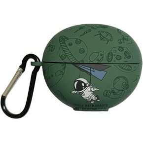 for Huawei Freeclip Silicone Headphone Case,Cute Stylish Astronaut Series Headphone Case,Suitable for Both Boys/Girls,with Hooks for Easy Carrying (Crescent)