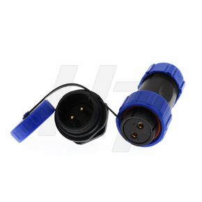 HangTon HE21 Power Industrial Waterproof IP68 Electrical Automotive Circular Connector Female Cable Plug Male Panel Mount Socket (2 pin) (10 Set)