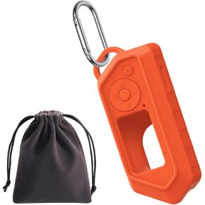 Silicone Case for Flipper Zero, Soft Protective Case with Carabiner and Carrying Bag for Flipper Zero Device (Orange)