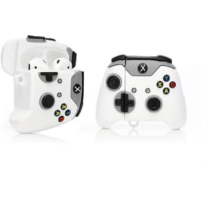 Silicone Case Compatible for Apple Airpods 1&2 Funny Cover[Best Gift for Kids Boys Girls] [Gamepad] (White)
