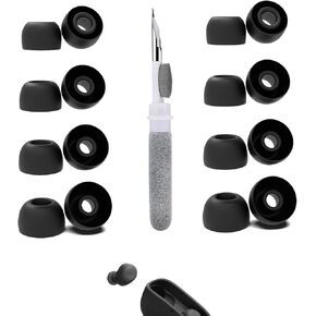 [8 Pairs] Replacement Ear Tips for JBL Vibe Buds, with 3 in 1 Cleaner Kit, Silicone Ear Tips (XS/S/M/L)