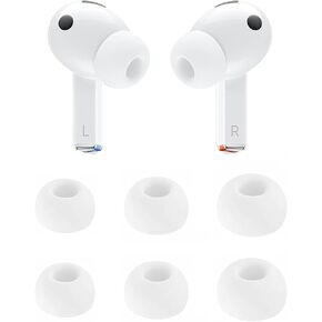 ALXCD Ear Tips Compatible with Galaxy Buds 3 Pro Earbuds SM-R630N, S M L Sizes Silicone Replacement Earbuds Tips Rubber Eartip, Compatible with Galaxy Buds 3 Pro SM-630N 3 Pairs Gray