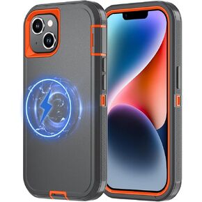 for iPhone 15 Case [Compatible with MagSafe], Heavy Duty Shockproof 3-Layer Full-Body Protection Rugged Cover, Drop-Resistant and Wireless Charging Friendly (Aqua, iPhone 15)