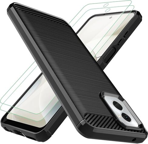 for Moto G Power 5G 2024 Case: with 2pcs Screen Protector Shock-Absorption Flexible TPU Rubber Protective Cover for Motorola Moto G Power 5G 2024(Black) in Kuwait