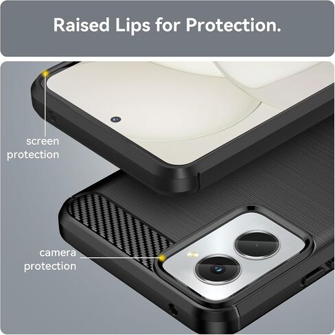 for Moto G Power 5G 2024 Case: with 2pcs Screen Protector Shock-Absorption Flexible TPU Rubber Protective Cover for Motorola Moto G Power 5G 2024(Black) in Kuwait