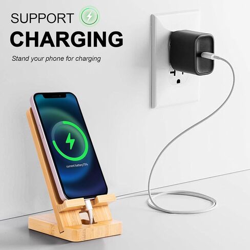 Wooden Countertop Simple Cell Phone Holder with Mirror (Bamboo) in Saudi Arabia