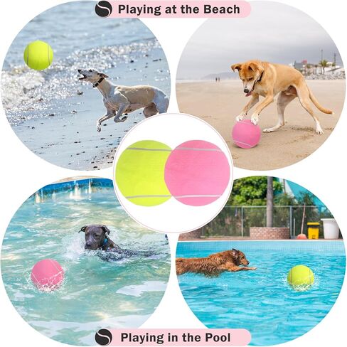 كرة التنس العملاقة للكلاب 2 حزمة، ترقية رشاقته 9.5 "كرات التنس الكبيرة للكلاب، عيد الهالوين الكلب لعب هدية عيد ميلاد، كرة تفاعلية قابلة للنفخ للكلاب الكبيرة المتوسطة الكبيرة، لعبة متينة in Kuwait