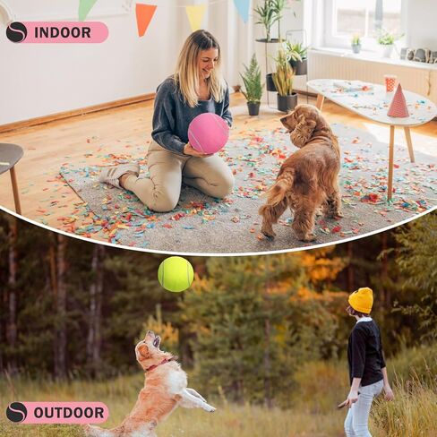 كرة التنس العملاقة للكلاب 2 حزمة، ترقية رشاقته 9.5 "كرات التنس الكبيرة للكلاب، عيد الهالوين الكلب لعب هدية عيد ميلاد، كرة تفاعلية قابلة للنفخ للكلاب الكبيرة المتوسطة الكبيرة، لعبة متينة in Kuwait