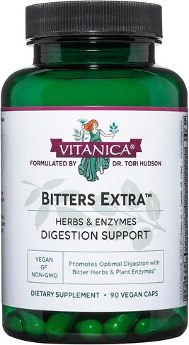 Vitanica Bitters Extra, Digestion Support, Vegan, 90 Capsules in Kuwait