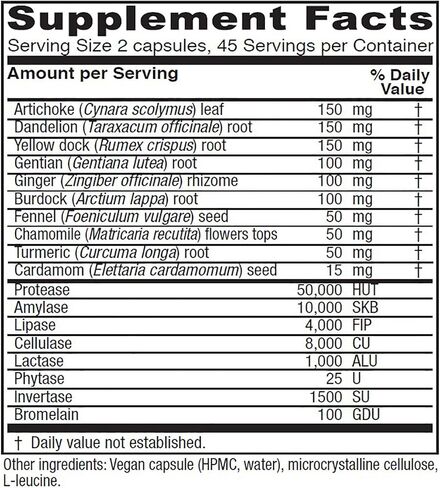 Vitanica Bitters Extra, Digestion Support, Vegan, 90 Capsules in Kuwait