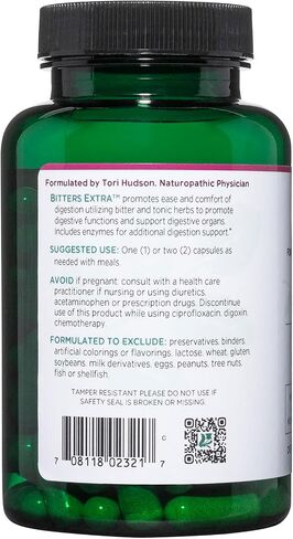 Vitanica Bitters Extra, Digestion Support, Vegan, 90 Capsules in Kuwait