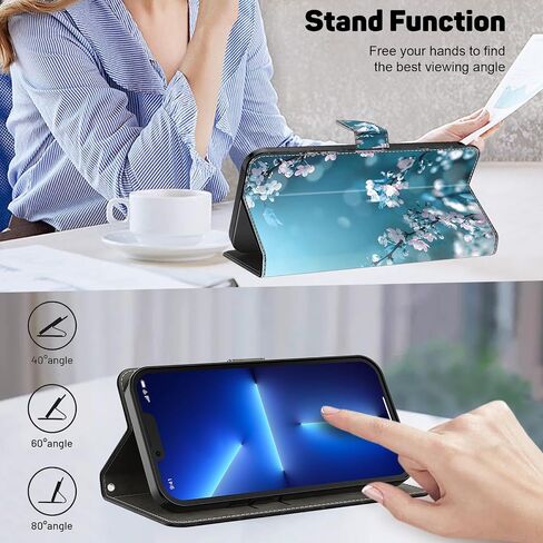 ALILANG for Samsung Galaxy S25 Ultra Wallet Case with Credit Card Holder, Flip Book PU Leather Protective Magnetic Cover for Galaxy S25 Ultra Case-Plum Blossom in Saudi Arabia