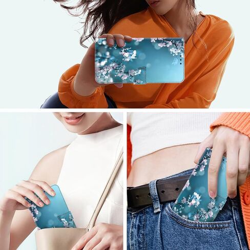 ALILANG for Samsung Galaxy S25 Ultra Wallet Case with Credit Card Holder, Flip Book PU Leather Protective Magnetic Cover for Galaxy S25 Ultra Case-Plum Blossom in Saudi Arabia