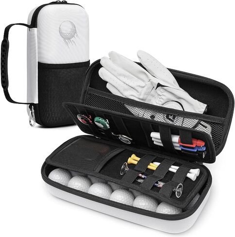 Golf Glove Holder with Removable Glove Shaper, Golf Accessories Hard Case Bag for Phone, Tees, Divot Tools & Ball Markers, Gifts for Men Women in Kuwait