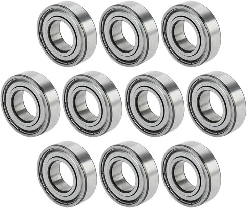 Acropix 6003zz محامل الكرة الأخدود العميقة P6 17x35x10mm محامل مشحمة مزدوجة المعادن سيل الفضة نغمة السكوتر عجلة التزلج - حزمة 2 in Kuwait