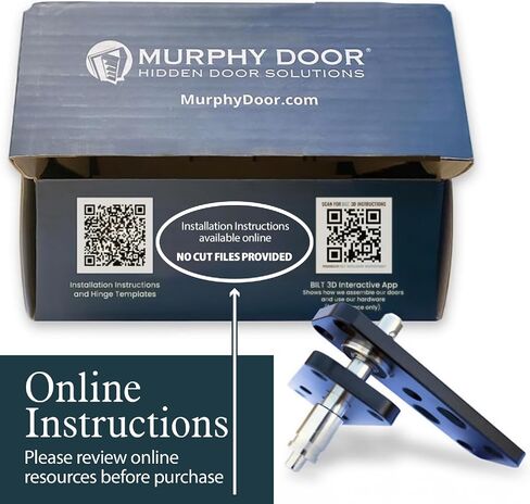 أجهزة المفصلات المخفية من MURPHY DOOR - نظام باب مخفي سهل الاستخدام، مفصلات باب متأرجحة شديدة التحمل للباب السري أو خزانة الكتب المخفية، يصل وزنها إلى 300 رطل in Saudi Arabia
