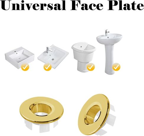 2 PCS Sink Overflow Ring مصقول النيكل الحمام الغرور بالوعة غلاف الفائض إدراج في جولة القطع الطبق النحاسي مواد المطبخ الحمام إكسسوارات (البرونز) in Kuwait