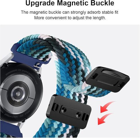 نطاقات Meliya لـ Galaxy Watch 7/6/5/4/FE/FE 40 مم 44 مم ، ل Samsung Galaxy Watch 5 Pro Band 45mm ، لـ Galaxy 6/4 Classic Bands 47mm 43mm 46mm 42mm Women Men Men Braided Magnetic Buck Strap in Kuwait