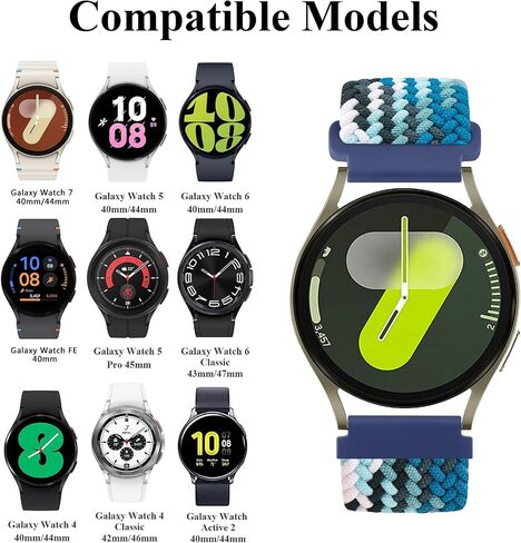 نطاقات Meliya لـ Galaxy Watch 7/6/5/4/FE/FE 40 مم 44 مم ، ل Samsung Galaxy Watch 5 Pro Band 45mm ، لـ Galaxy 6/4 Classic Bands 47mm 43mm 46mm 42mm Women Men Men Braided Magnetic Buck Strap in Kuwait