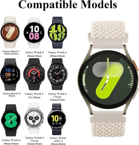 نطاقات Meliya لـ Galaxy Watch 7/6/5/4/FE/FE 40 مم 44 مم ، ل Samsung Galaxy Watch 5 Pro Band 45mm ، لـ Galaxy 6/4 Classic Bands 47mm 43mm 46mm 42mm Women Men Men Braided Magnetic Buck Strap in Saudi Arabia