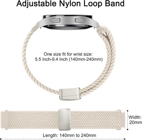 نطاقات Meliya لـ Galaxy Watch 7/6/5/4/FE/FE 40 مم 44 مم ، ل Samsung Galaxy Watch 5 Pro Band 45mm ، لـ Galaxy 6/4 Classic Bands 47mm 43mm 46mm 42mm Women Men Men Braided Magnetic Buck Strap in Saudi Arabia