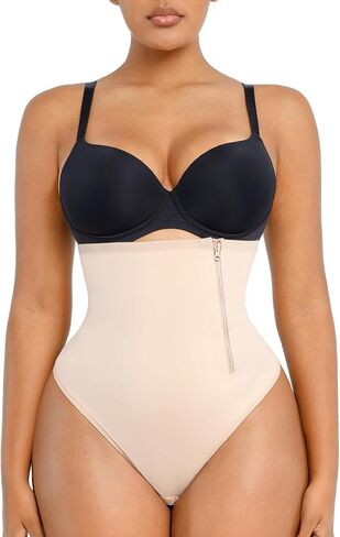 SHAPELLX Thong Shapewear Tummy Contro Shaping Colombianas Moldeadoras Slimming Side Zipper Panties Belly Shaper in Saudi Arabia