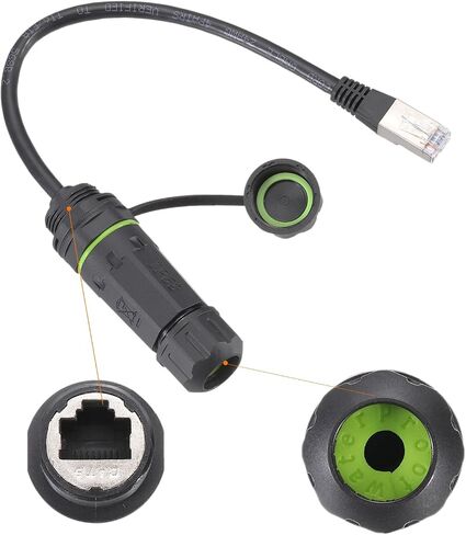 Meccanixity مقرن ماء RJ45 ، رأسًا محميًا منظمة ، موصل كابل Ethernet Outdoor Outdoor مع كابل الشبكة لـ CAT6/CAT5E/CAT5 ، حزمة 1 in Saudi Arabia