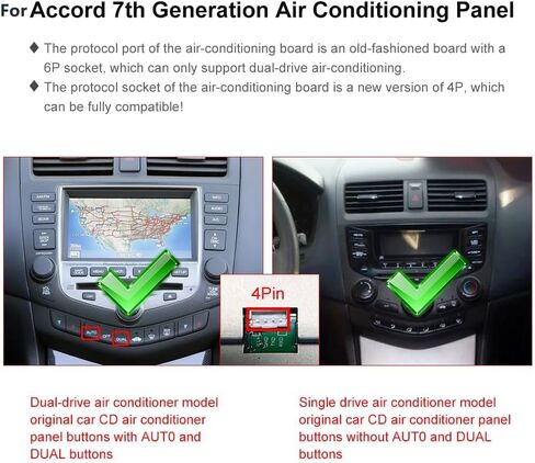 10.1'' Touch Screen Radio Carplay for Honda Accord 2003-2007 Android Rimoody Car Stereo Android Auto GPS WiFi Mirror Link Bluetooth FM HiFi SWC Backup Camera Microphone in Kuwait