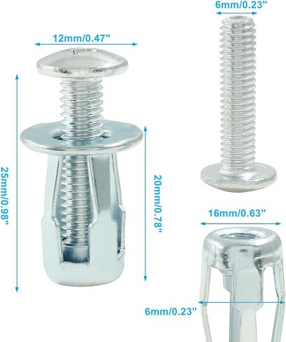 20 pcs مرساة الباب المجوف ، M4 × 20 تجويف تجويف جوفاء التثبيت مرساة جدار جوف in Kuwait