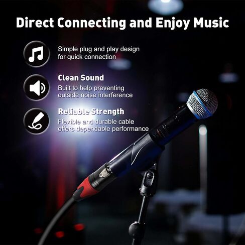 XLR Cable 100 Feet 2 Pack Premium XLR Microphone Cable 3-Pin Balanced Microphone Mic Cord Male to Female XLR Speaker Cable in Kuwait