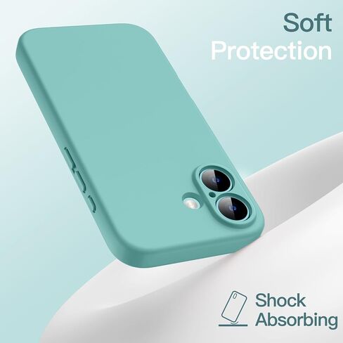 JETech Magnetic Silicone Case for iPhone 16 6.1-Inch, Compatible with MagSafe, Silky Soft Touch, Shock Absorbing Phone Cover with Camera Lens Full Protection (Teal) in Saudi Arabia