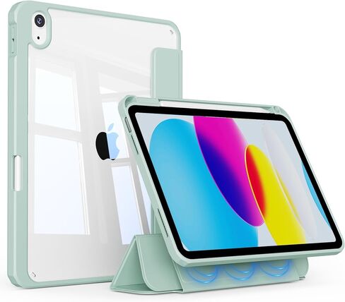 حالة لـ A16 IPAD 11th Generation 11 Inch (2025) ، iPad 10th Generation 10.9 inch (2022) ، 2 في 1 غطاء قابل للفصل مع وجود غطاء ثلاثي مغناطيسي واضح مع حامل قلم رصاص ، وردي in Kuwait